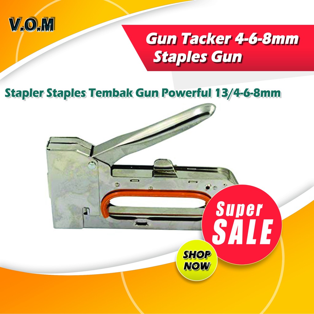 VOM Stapler Staples GunTembak Jok Kulit Motor / Gun Tacker 4-6-8mm 0668