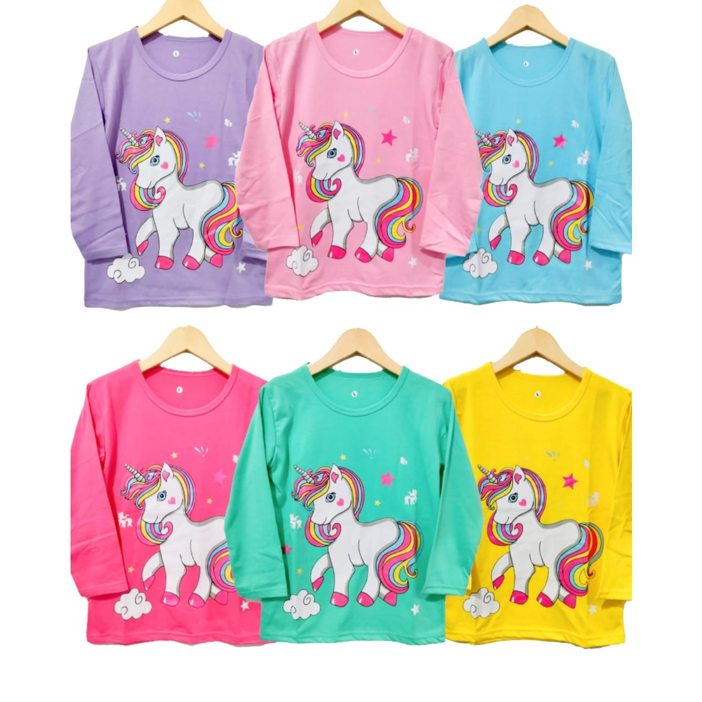 kaos anak lengan panjang liitlepony katun lembut 5th-13th