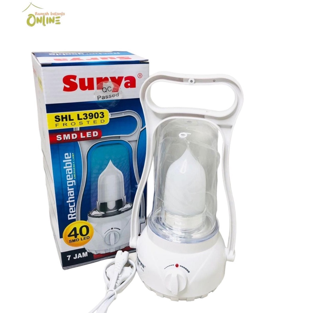 Surya Lampu Emergency SHL L3903+ LED 40 SMD Rechargeable GRATIS KABEL CHARGE