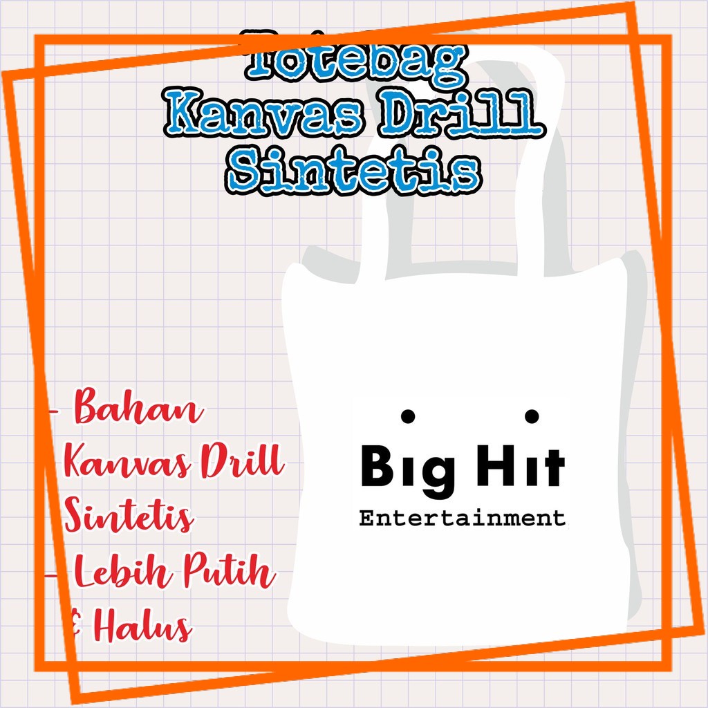 READY Tas Belanja Drill BigHit Entertainment Simple Design Women's Fashion Bag - Padudu