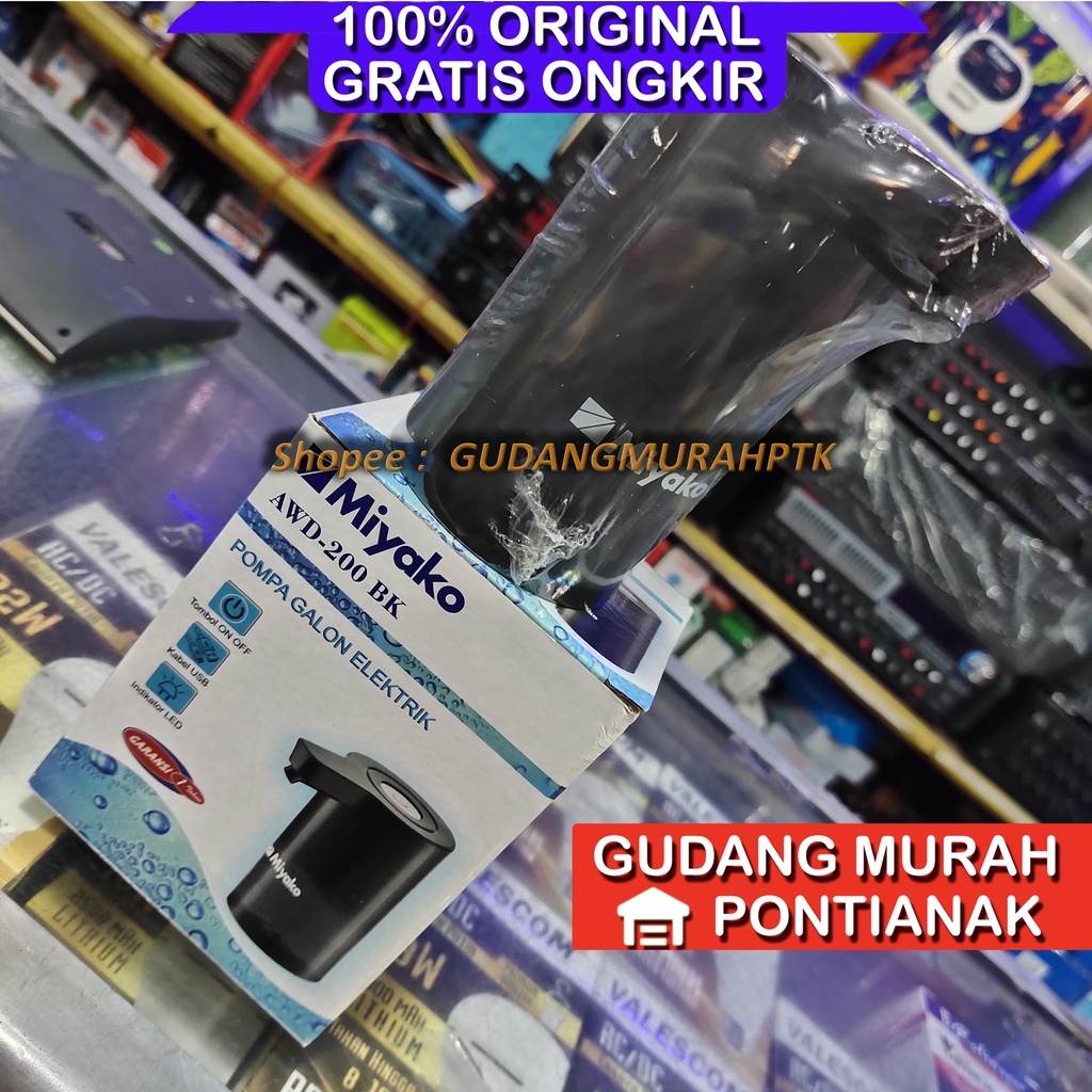 Pompa Galon Elektrik Miyako AWD 200 BK BERGARANSI 1 TAHUN ORIGINAL Hitam