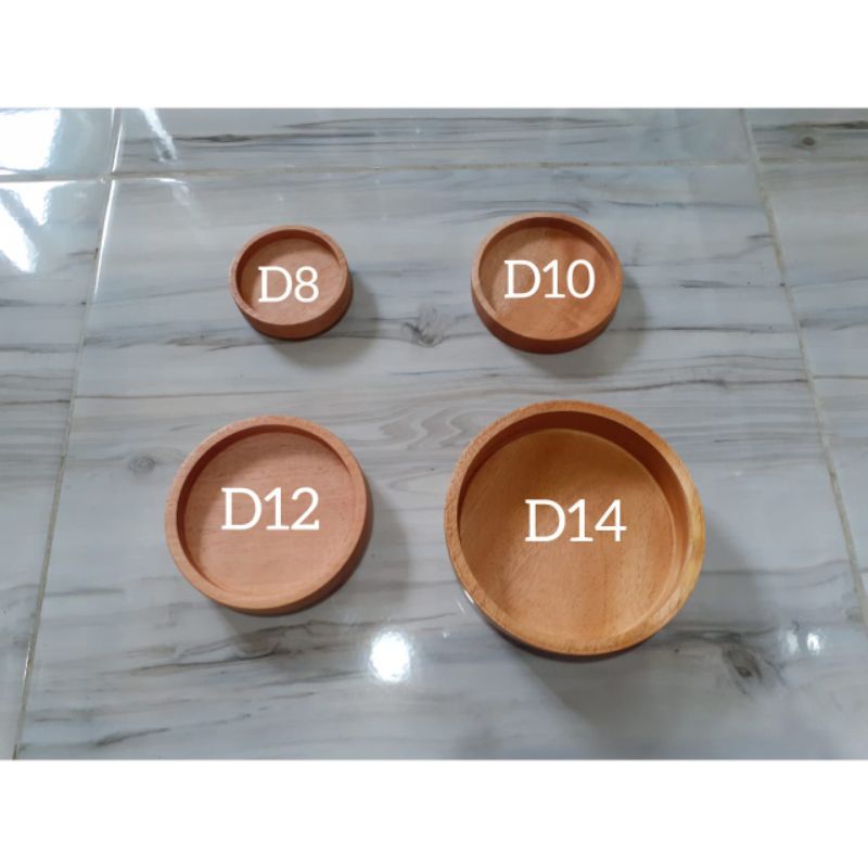 Tatakan kayu Mahoni/ Tatakan Gelas/ Tatakan Cangkir /Baki kayu Bulat D12cm