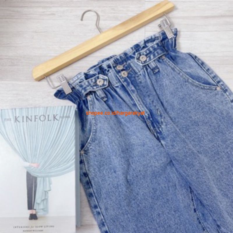 Shena Kulot Jeans Wanita Kancing 2 / Celana Kulot Jeans Prita Wide-Leg Jeans