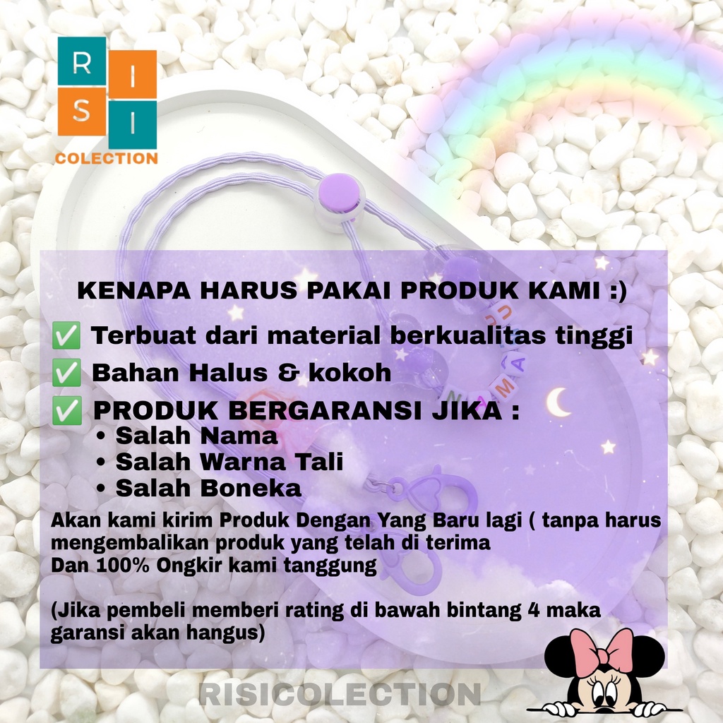 Tali Kalung Konektor Strap Masker 2in1 Anak FREE NAMA PRINCES