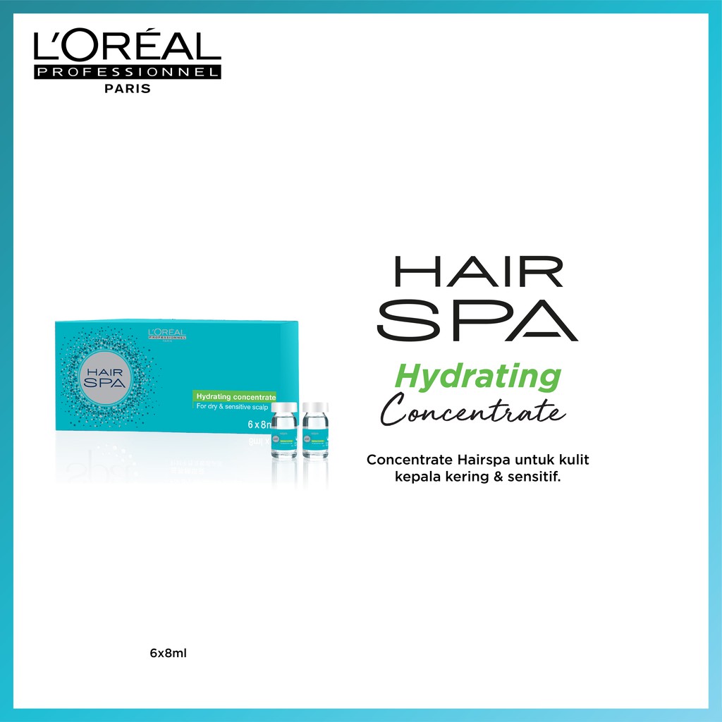 L'oreal Profesionnel Hair Spa Hydrating COncentrate For Dry &amp; Sensitive Scalp 8ml x 6 (Dus)