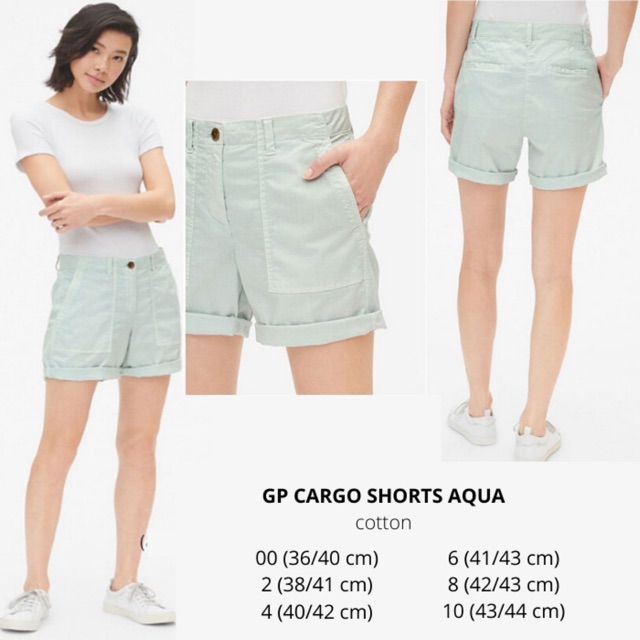  Celana  pendek Cargo  wanita  warna aqua branded GAP original 