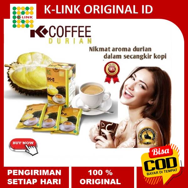 

Kopi Durian K-Link Original Minuman Kopi Mencegah Anemia Depresi Stress Lancar BAB