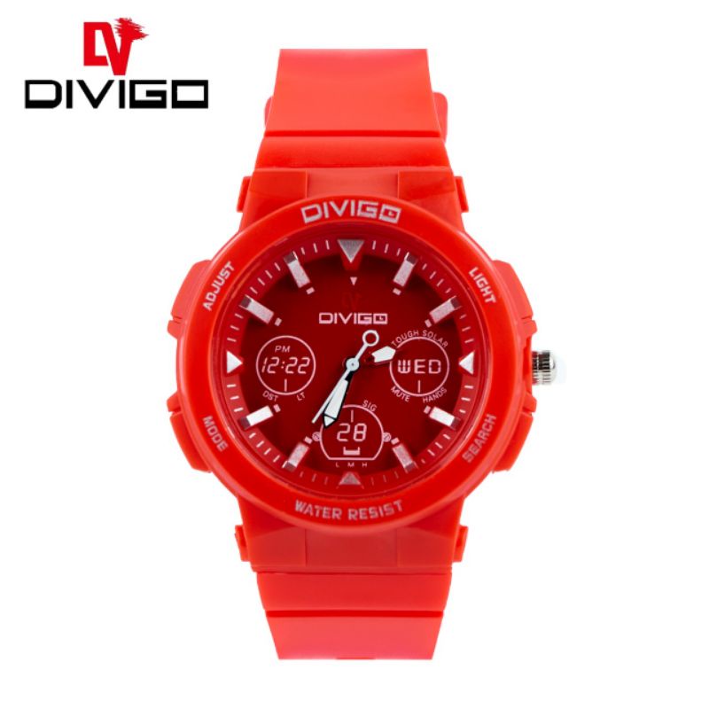 (Terima Cod)Jam Tangan Wanita Fashion Divigo Crono3 Anti Air/Water Resist Strap Rubber/Karet(Dikirim Jakarta)