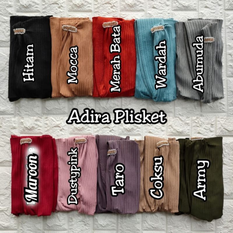 (Assyfa Hijab) ADIRA PLISKET •jilbab instan jersey premium•jilbab instan pet plisket payet depan