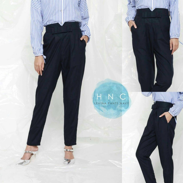 Peachyhijab sale LEVINA PANTS NAVY by HNC RADWAH