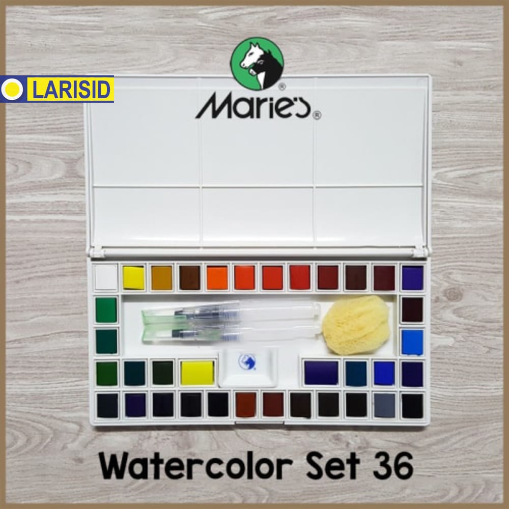 

MARIES SOLID WATERCOLOR POCKET BOX SET 36 WARNA CAT AIR MARIES