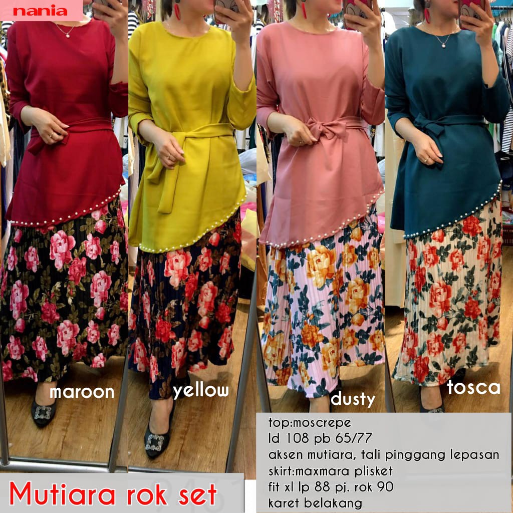 Mutiara Rok Set By Nania | Suplier Hijab Solo| Grosir