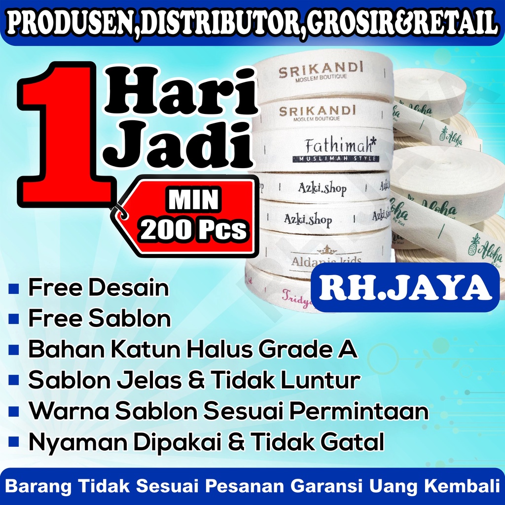 

|| LABEL BAJU | LABEL HIJAB | LABEL MASKER | LABEL WOVEN Damask Subtitute Bahan Katun ||