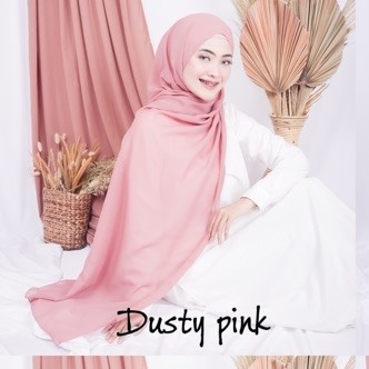 Bella Pashmina New  Fashion Muslim Pashmina Bella Double Hycon-Dusty pink