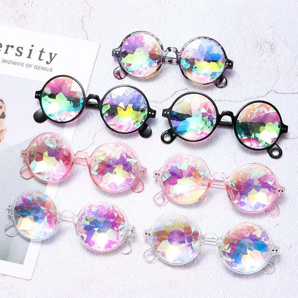 Lily Kaleidoscope Kacamata Pelangi Lensa Kristal Klub Malam Festivals Eyewear