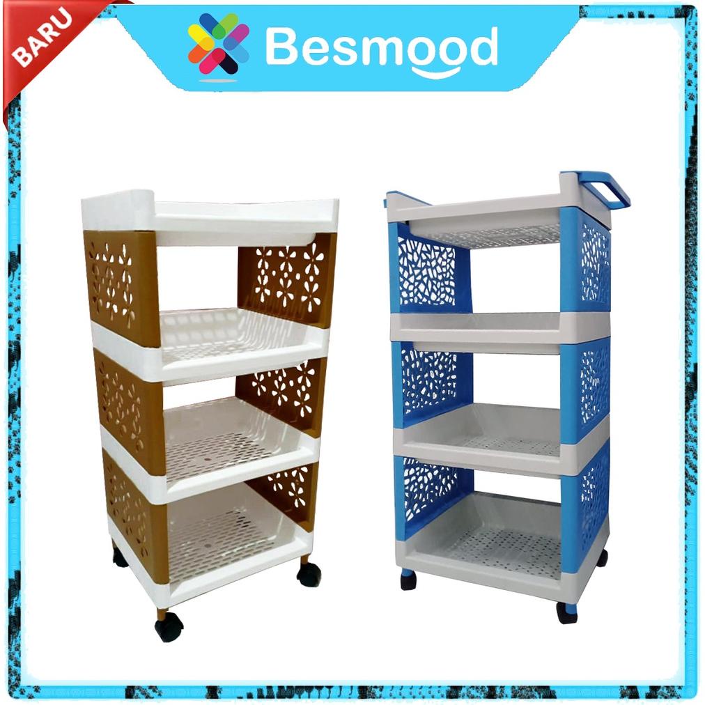 Besmood Rak Yoyo / Rak Serbaguna Roda / Rak Apartemen 5 Susun, 4 Susun Dan 3 Susun Rak Yoyo ., ,.