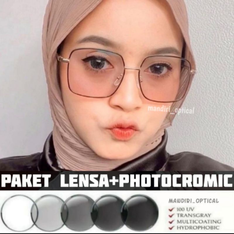 kacamata kotak wanita (paket frame+lensa antiradiasi) | kacamata photocromic | kacamata minus | kacamata antiradiasi | kacamata murah | frame 9691