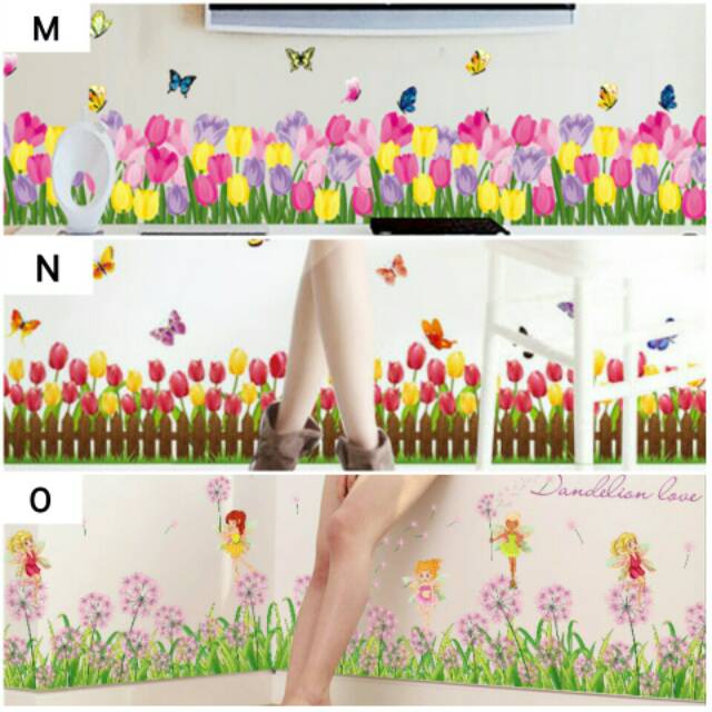 Reliza Wall Sticker Stiker Dinding Rumput Pagar Bunga Shopee