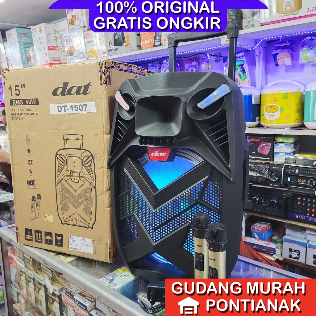 Speaker DAT 15inch Bluethoot  2 mic Salon 15" DT 1507