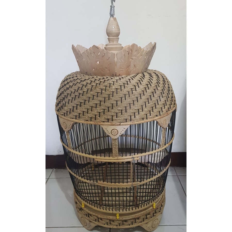 Sangkar burung perkutut perkutut mentahan ukir