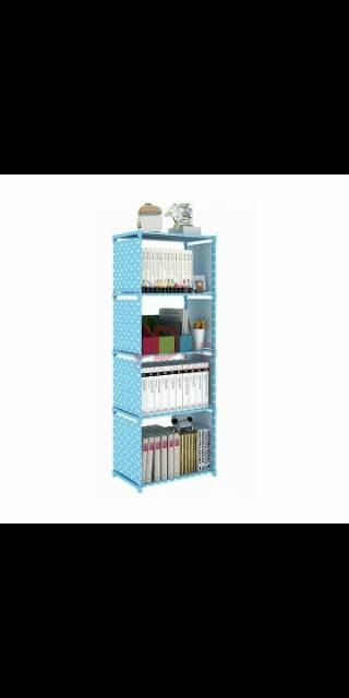 RAK BUKU PORTABLE TRI J RAK BUKU 4 SUSUN BONGKAR PASANG