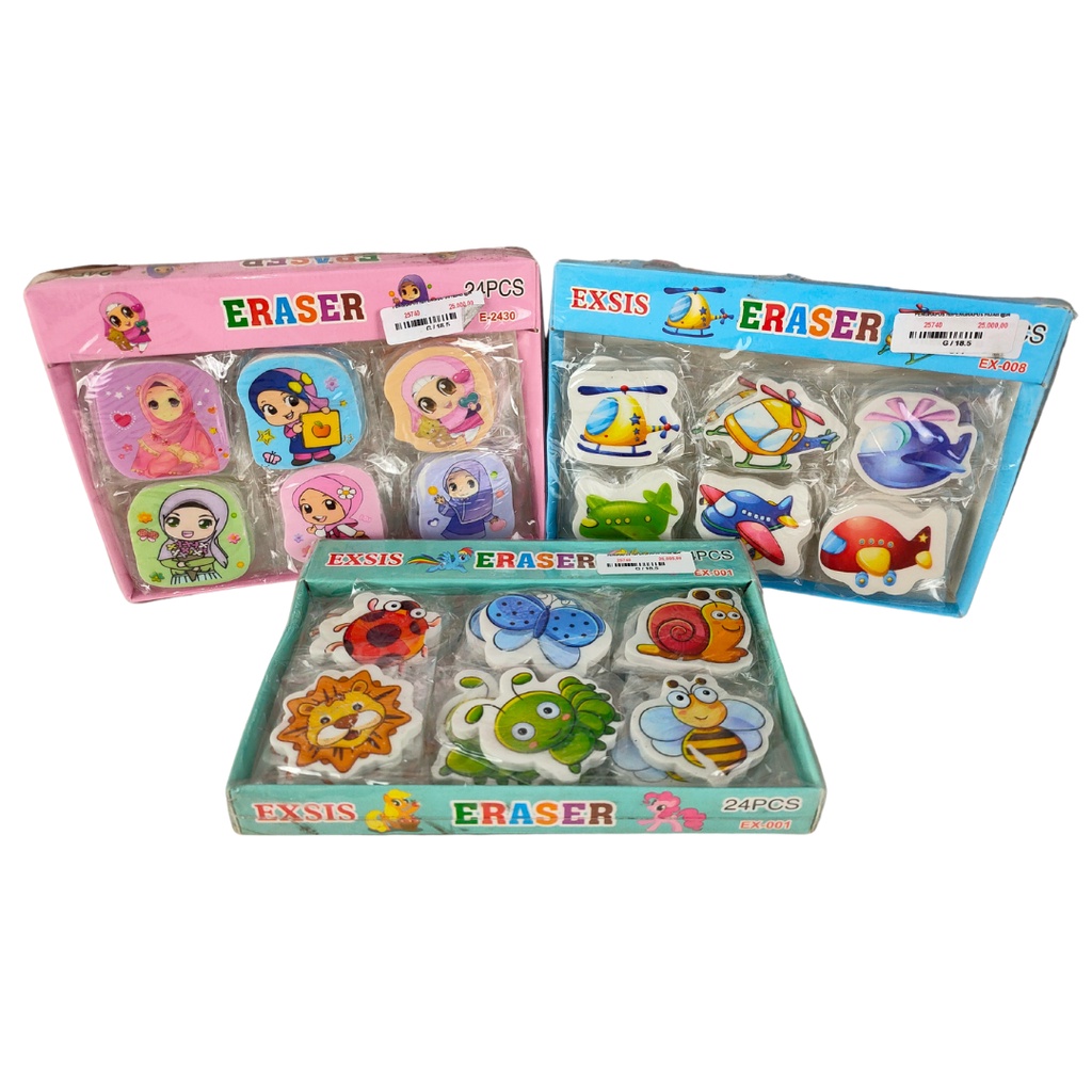 

[COD] PENGHAPUS KARAKTER LUCU 1 Pack Isi 24 Pcs