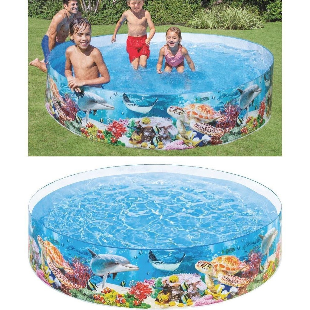 Kolam Renang Anak Jumbo Intex Tanpa Pompa 244cm Snapset Pool 58472 Shopee Indonesia