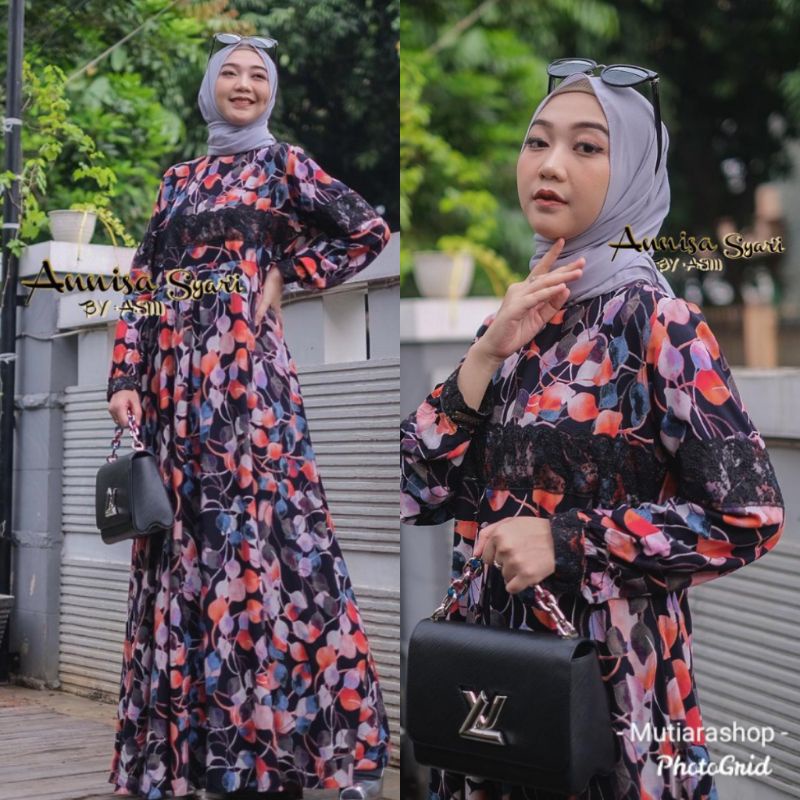 Gamis Annisa Syari Viscose Renda ORI Annisa Syari by Asm