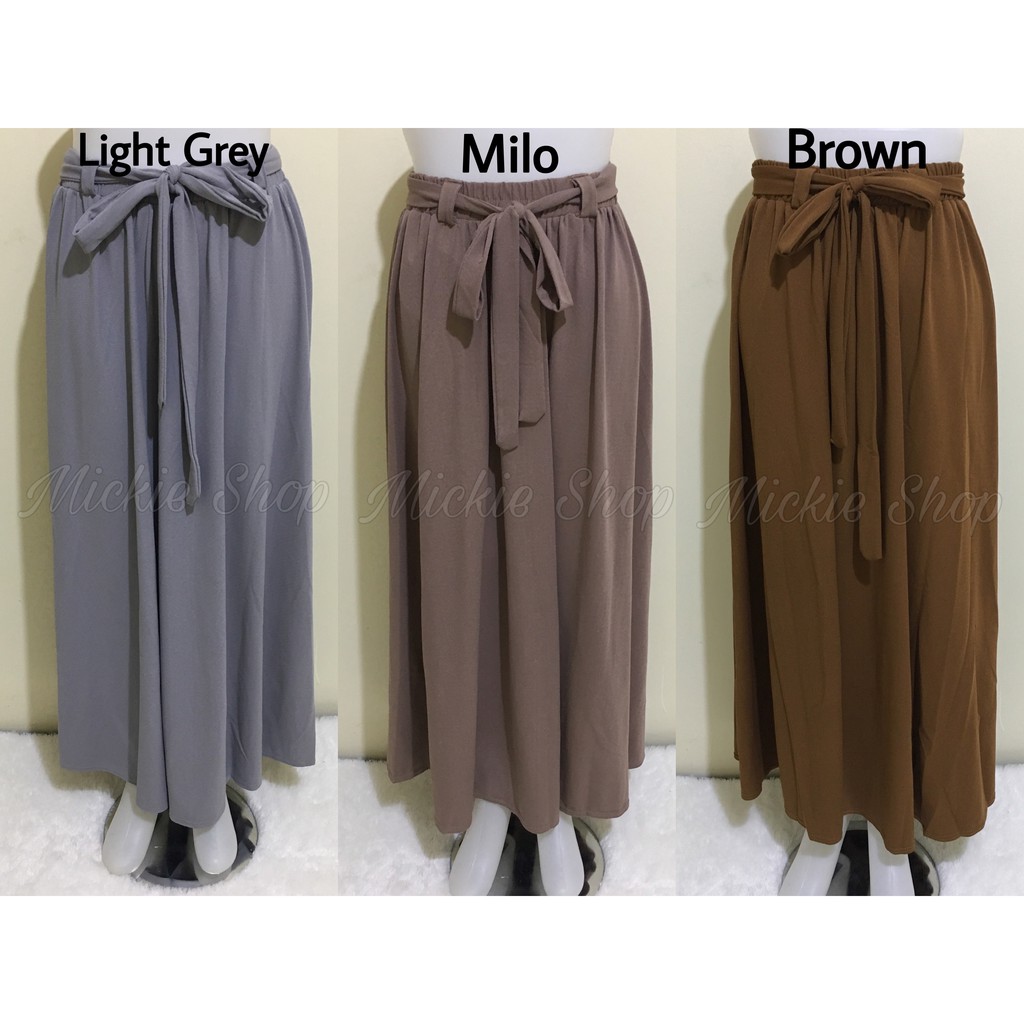 Rok Lebar Polos Payung Premium Import | Maxi Big Size | Flare Skirt Panjang |Mayung Basic Tali Jumbo-2