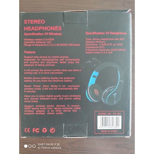 Headset Wireless Bluetooth Murah ST422