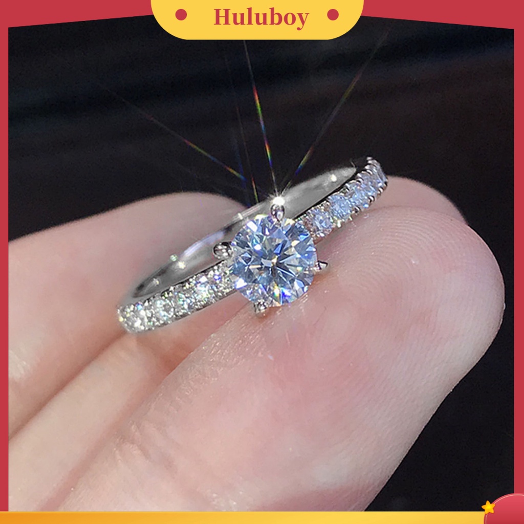 Hu Hu Hu Hu Hu Alat Bantu Pasang Kacamata♡ Cincin Jari Electroplated Bentuk Bulat Aksen Berlian Imitasi Untuk Wanita