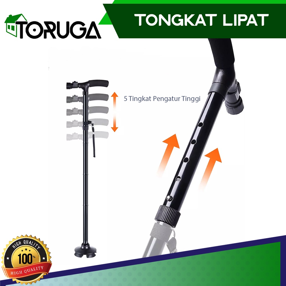 Trusty cane alat tongkat bantu jalan manula lipat lampu led