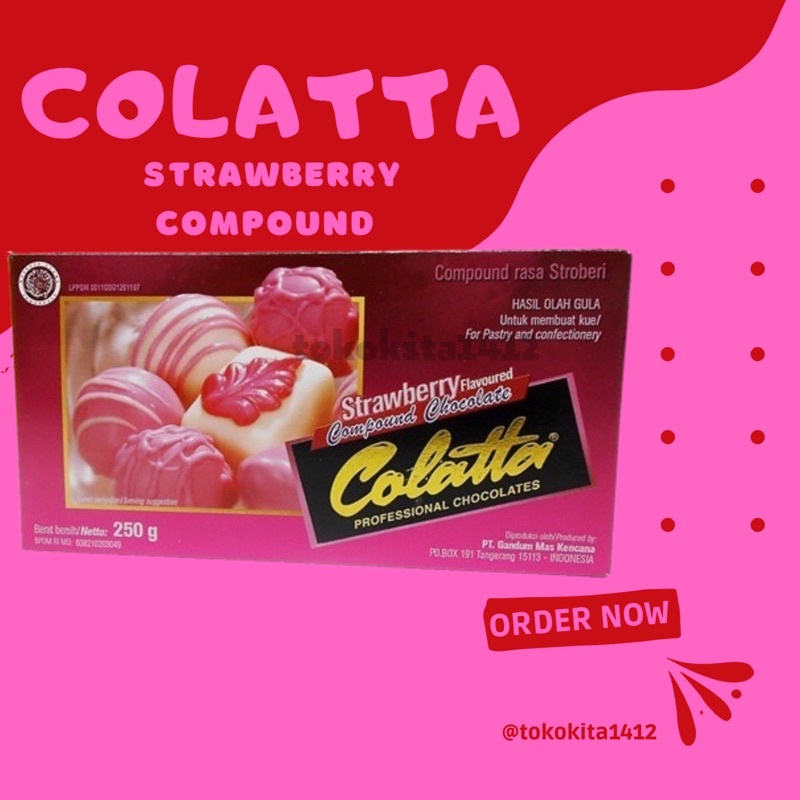 COLATTA Strawberry Compound Chocolate Coklat Batangan 250 gr