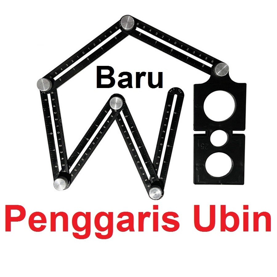 BISA [COD] PROMO AKTIF 24 JAM!!!Penggaris Lipat 6 Sudut Siku Pola Multifungsi Template Alat Ukur Tukang Keramik Serbagunan Lubang