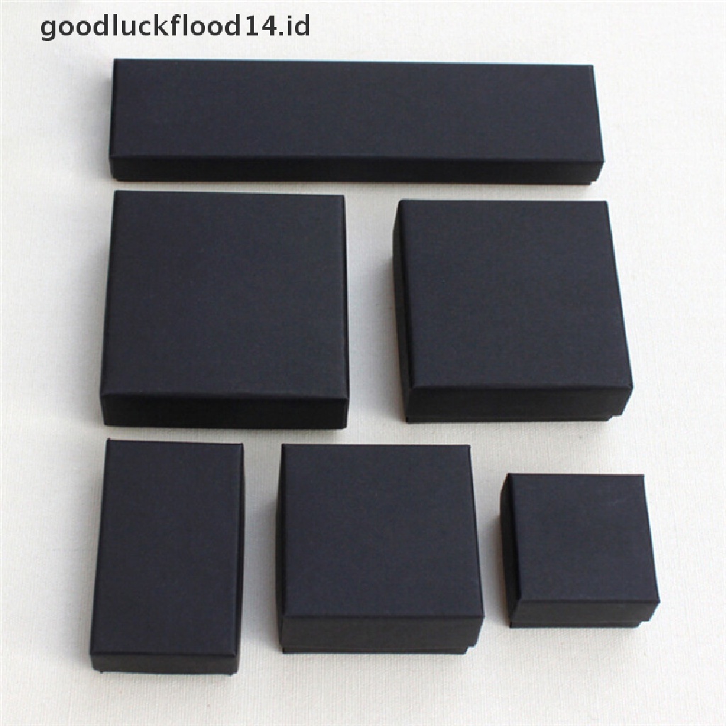 [OOID] Black Paper Package Case Ring Necklace Earrings Bracelet Jewelry Gift Box Decor ID