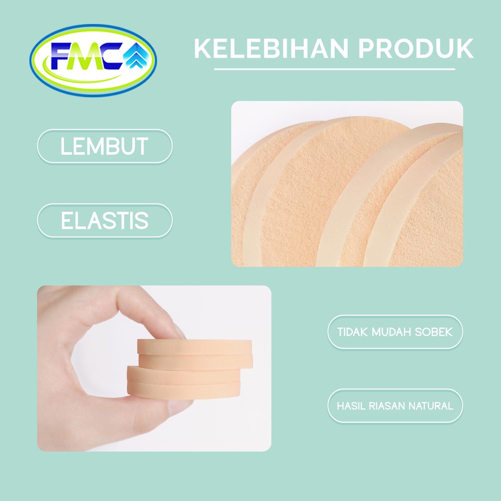 Spons Bedak Padat Sponge Make Up Bedak Basah Spon Makeup Foundation Lembut Kotak Bulat Premium