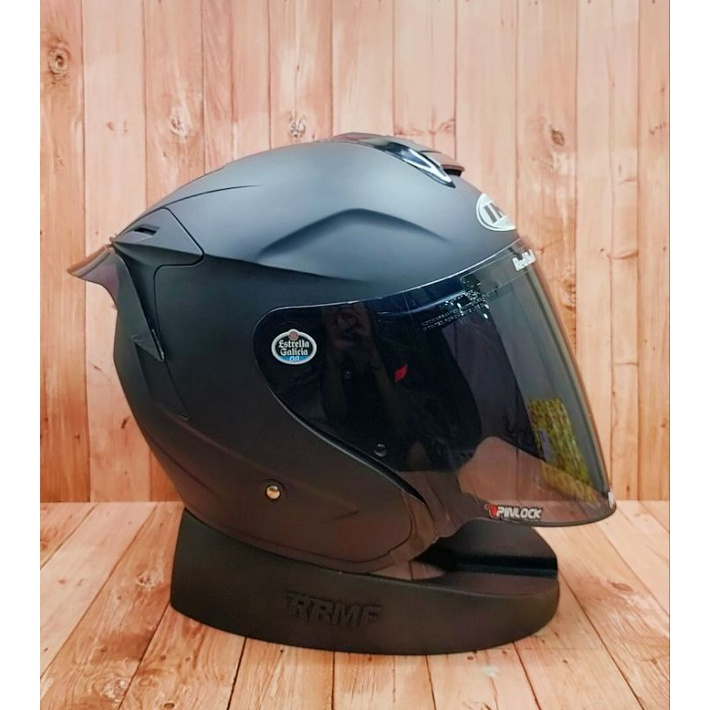 HELM INK DYNAMIC SOLID BLACK DOF - PAKET GANTENG - VISOR IRIDIUM PNP - SPOILER 2D-4