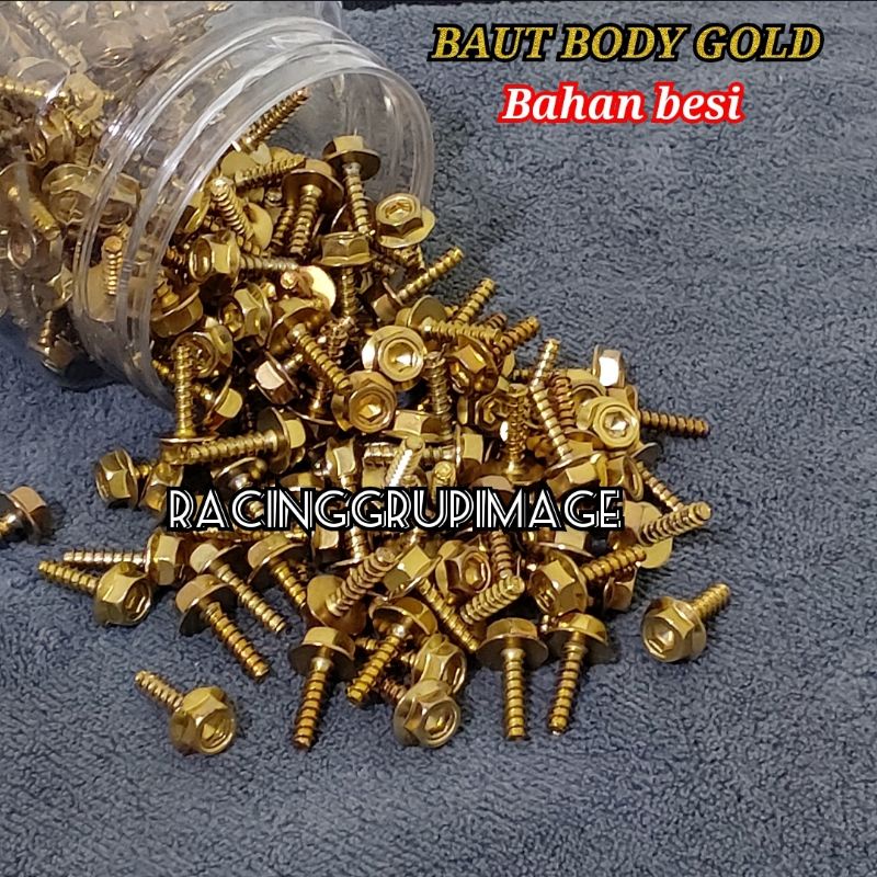 Baut Body Honda 2 kunci warna full Gold Honda Beat Scoopy Vario Dll