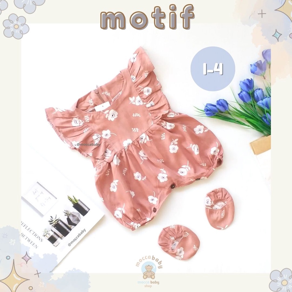 MBSS - BBB JUMPSUIT ZEELAA setelan anak perempuan jumper bayi motif bunga lucu free sarung kaki PART 1