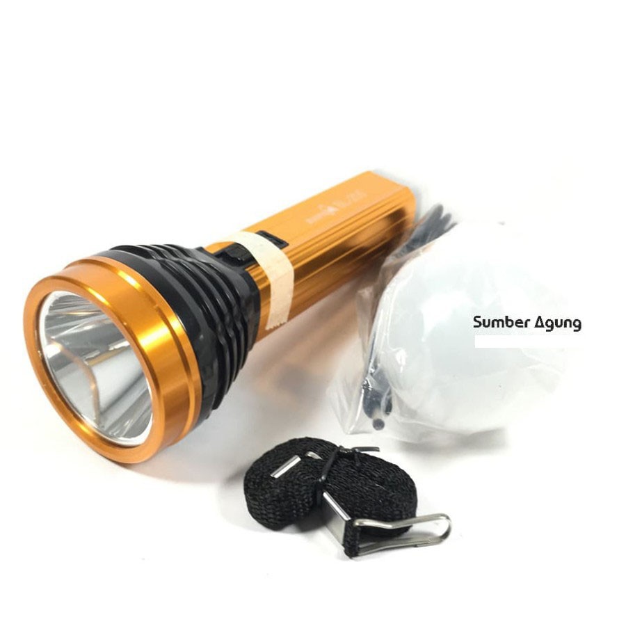 Senter Sunpro SL205 8W 8 Watt Jarak 1800M Bonus Lampu LED Tahan Air