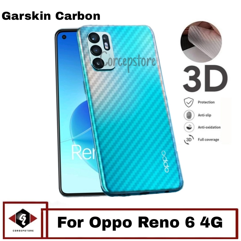 Back Skin Carbon Oppo Reno 6 4G - Skin Carbon Oppo Reno 6 4G