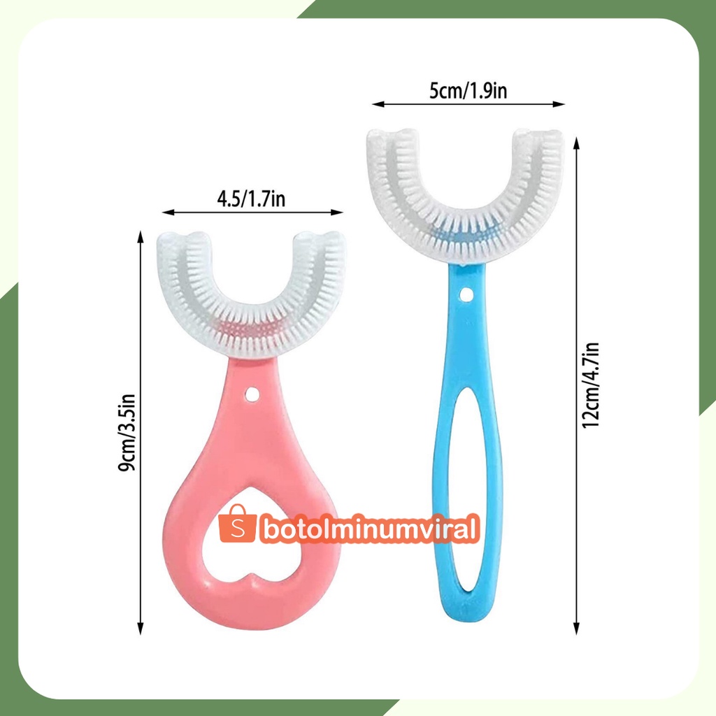 Sikat Gigi Anak U Silikon Bayi Balita Anak Bentuk U 360° Silicone Toothbrush Baby Type U Bisa Untuk Usia 2 / 3 / 4 / 5 / 6 / 7 / 8 / 9 / 10 / 11 / 12 Tahun