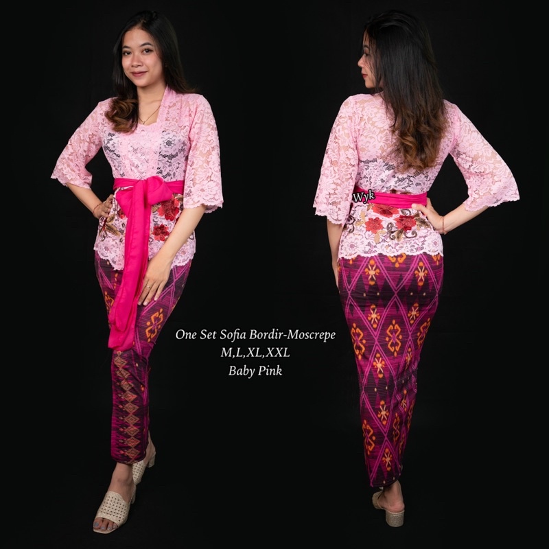 One Set / Setelan Kebaya Sofia Bordir-Moscrepe/Kebaya Bali/Kebaya Murah/Setelan Kebaya Termurah