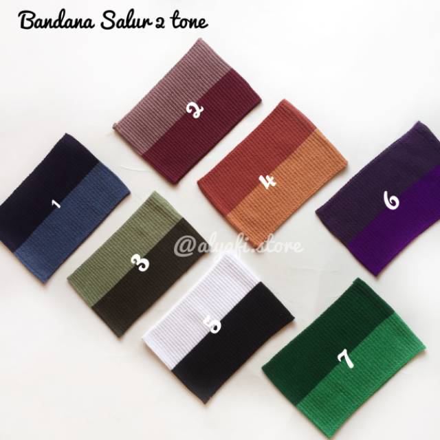 Bandana salur 2 tone