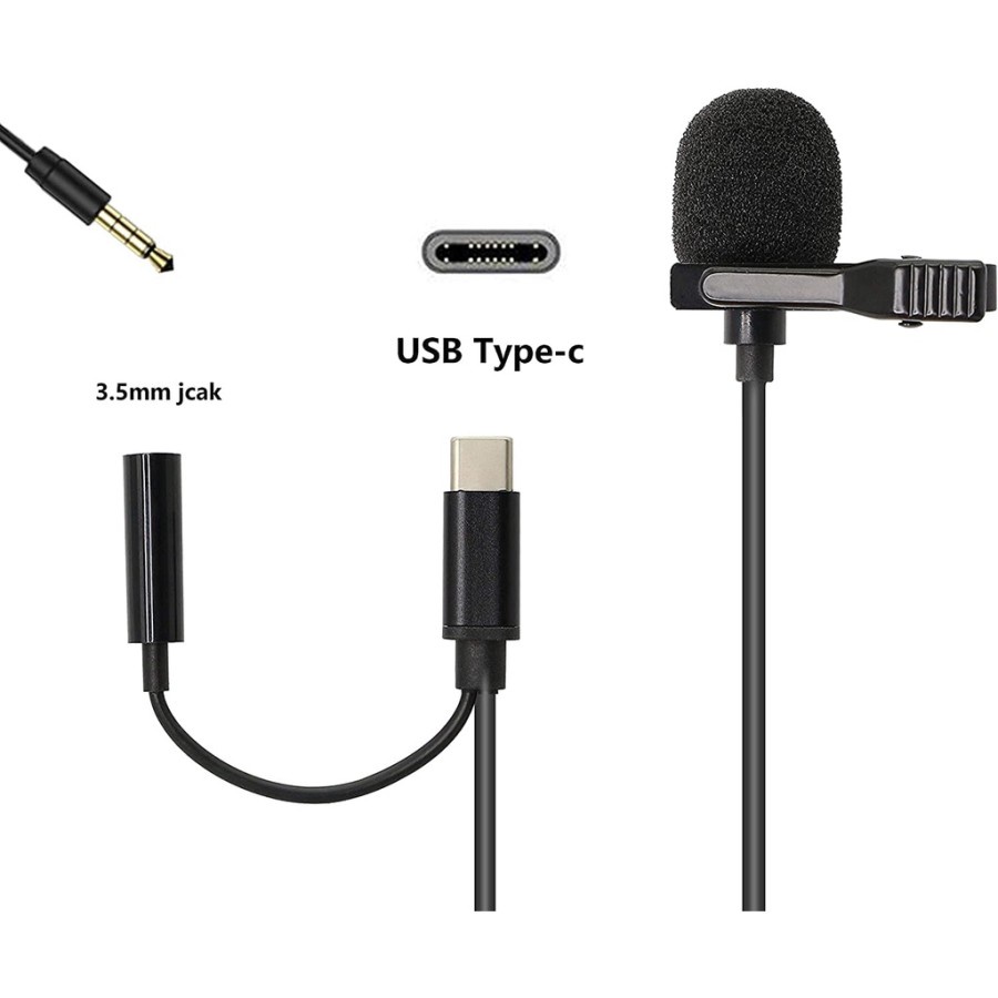 Trend-Microphone Lavalier Mic Clip On Type C 3.5mm jack tiktok zoom