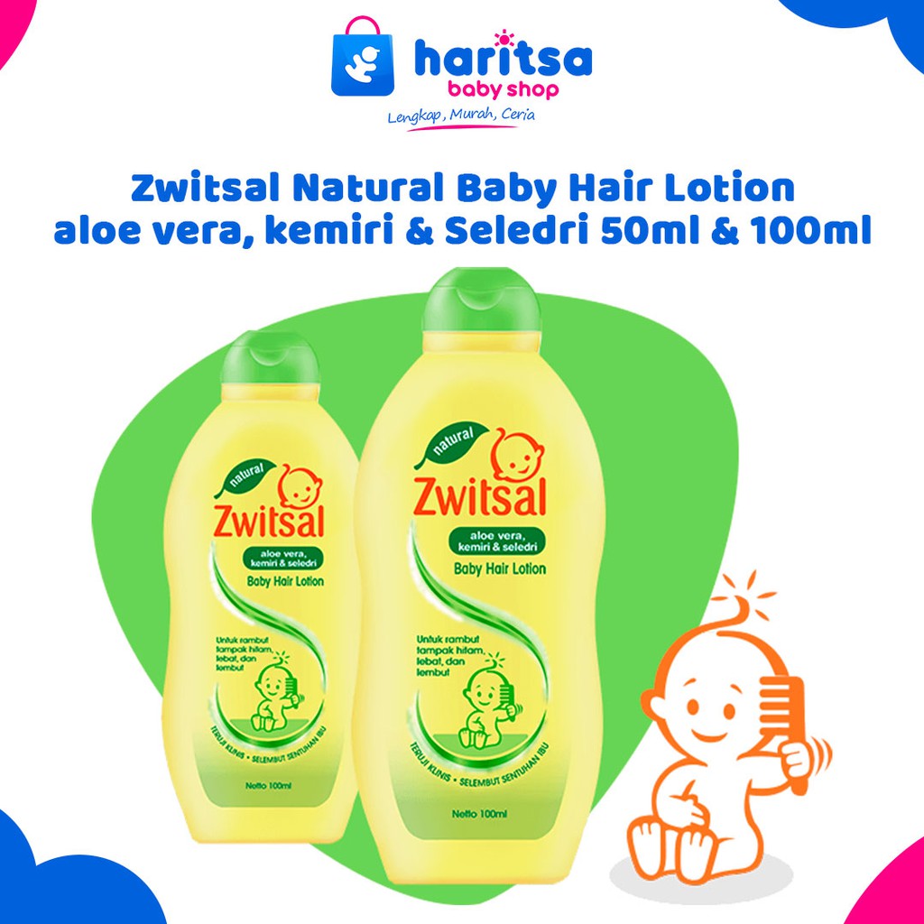 Zwitsal Natural Baby Hair Lotion Aloe Vera Kemiri Seledri 200ml / 100ml