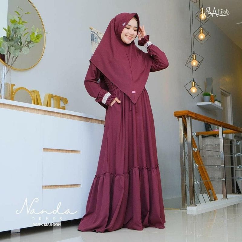 NANDA SYARI GAMIS SYARI UKURAN M - L - XL - XXL - XXXL - 4XL SET KHIMAR DRESS BUSUI TERBARU BAJU MURAH POLOS GAMIS KEKINIAN TERBARU SET JILBAB DRESS PREMIUM BERKUALITAS GAMIS TALI PINGGANG TERLARIS HITS GAMIS REMAJA MAXY DRESS PESTA FASHION MUSLIM SERAGAM