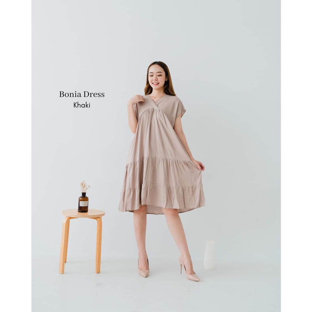 Konveksi Tasik - BONIA MIDI DRESS REMPEL