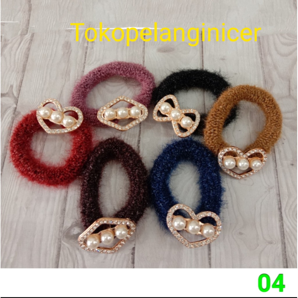 IKAT RAMBUT DONAT MANIK MUTIARA  AKSESORIS RAMBUT TOKOPELANGINICER