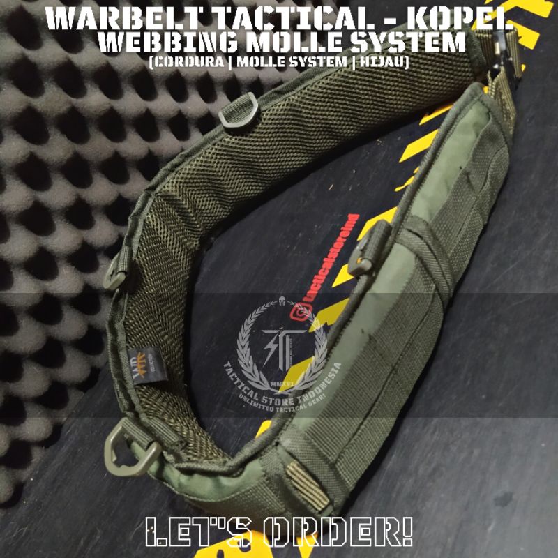 Kopel Warbelt Tactical Hijau + Sabuk Cobra (Metal Buckle) TSI Series